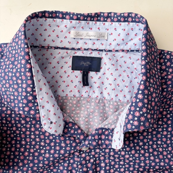 Good Man Brand Men’s Cotton Floral Print Button Down Shirt Size Large - Picture 5 of 8